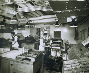 View of the Printing Press Aboard the 